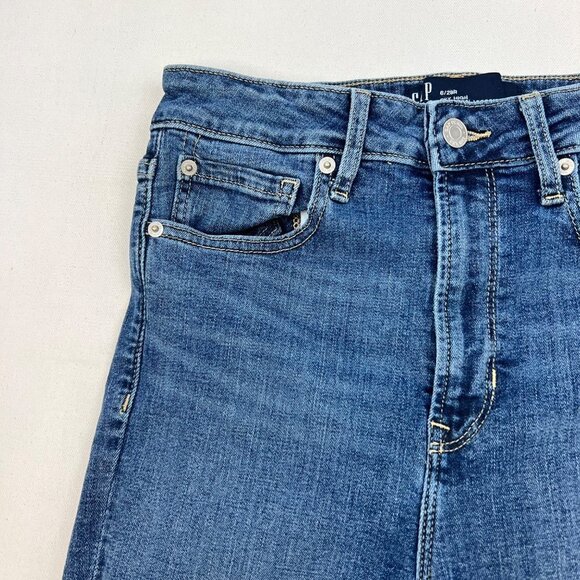 Gap Womens Sky High Universal Distressed Zip Up Denim Legging Stretch Size 6/28R - Picture 4 of 8